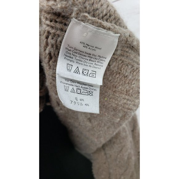 Eddie Bauer tan wool button down Shawl collar cardigan‎ sweater - Picture 4 of 13